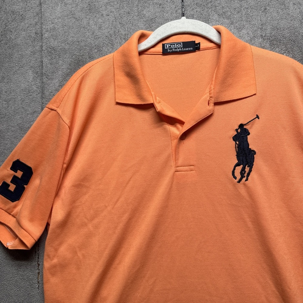 Polo Ralph Lauren Shirt Youth Large Orange Big‎ Pony 3 Rugby
